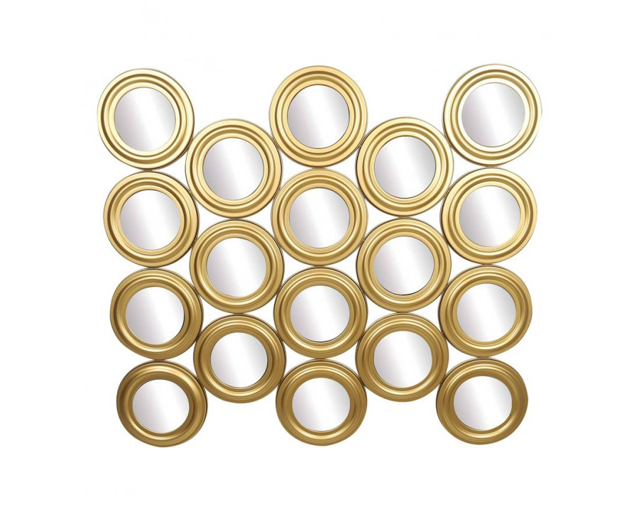 Sagebrook - Metal Circles Wall Decor With Mirrors in Gold