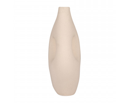 Sagebrook - 12" Ceramic Nomadic Handle Vase in Ivory