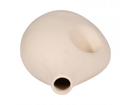 Sagebrook - 12" Ceramic Nomadic Handle Vase in Ivory