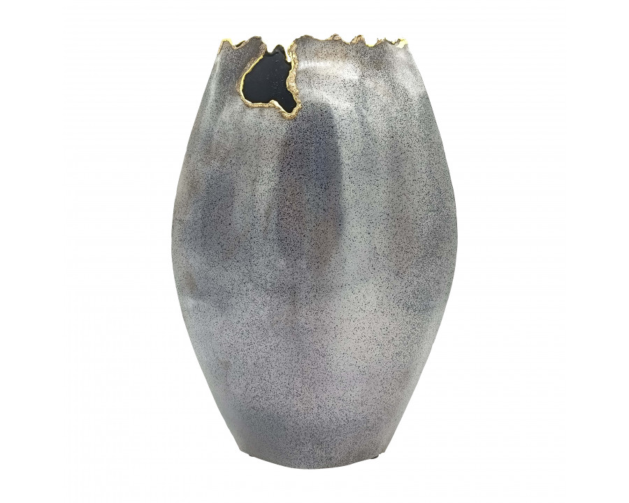 Sagebrook - 14" Metal Chipped Vase in Black