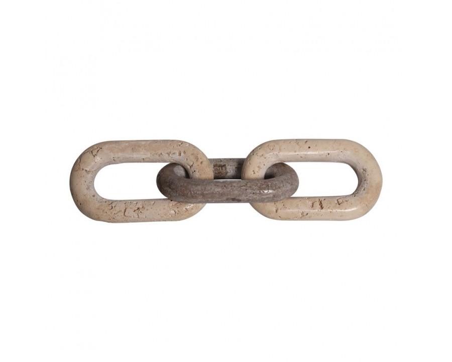 Sagebrook - 12" Marble 3-Chain Links in Beige/Gray