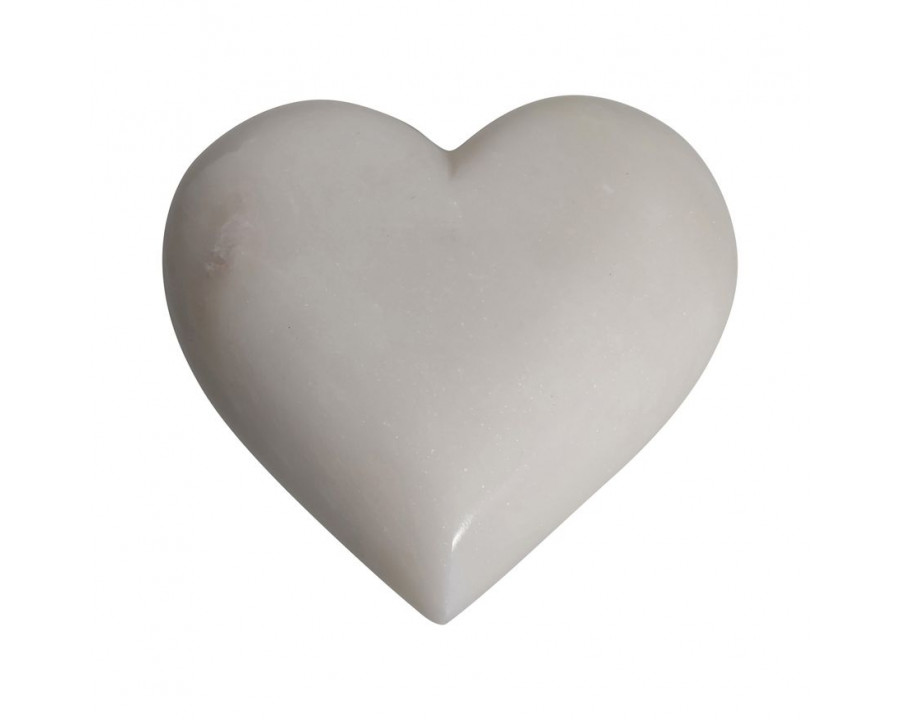 Sagebrook 4" Marble Heart - White