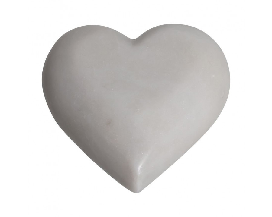 Sagebrook 5" Marble Heart - White