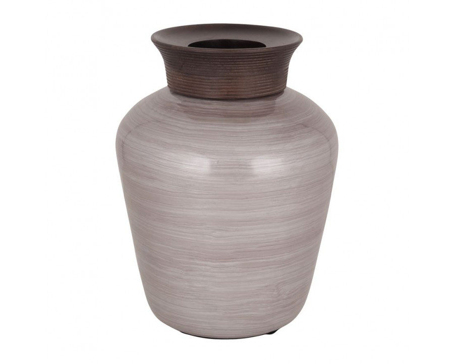 Sagebrook - 16" Glass Wooden Top Vase in Blush