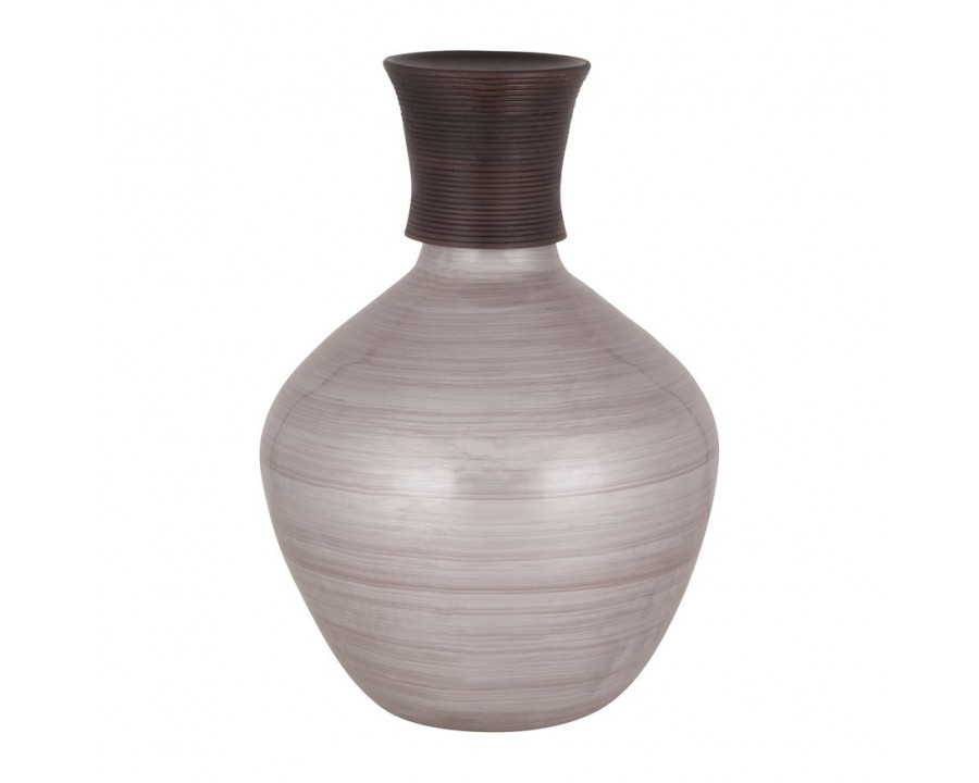 Sagebrook - 22" Glass Wooden Top Vase in Blush