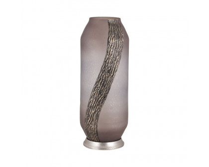 Sagebrook - 15" Glass Metallic Detail Vase