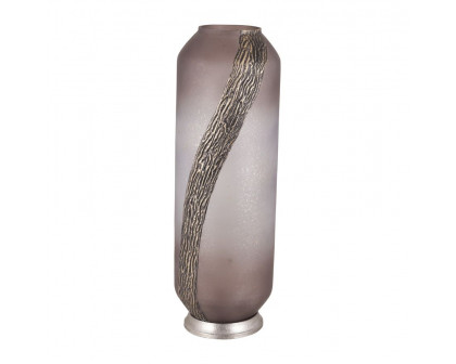 Sagebrook 15" Glass Metallic Detail Vase