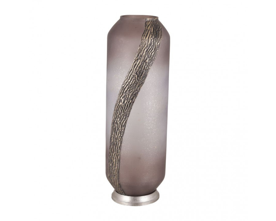 Sagebrook 20" Glass Metallic Detail Vase - Blush