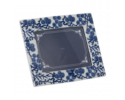 Sagebrook 5"x7" Ceramic Hibiscus Chinoiserie Photo Frame - Blue/White