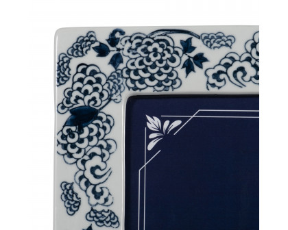 Sagebrook 5"x7" Ceramic Chinoiserie Photo Frame - Blue/White