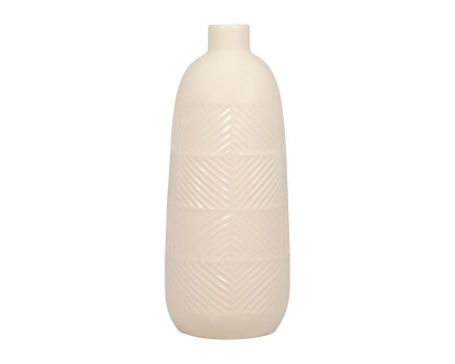 Sagebrook 14" Ceramic Textured Lines Vase