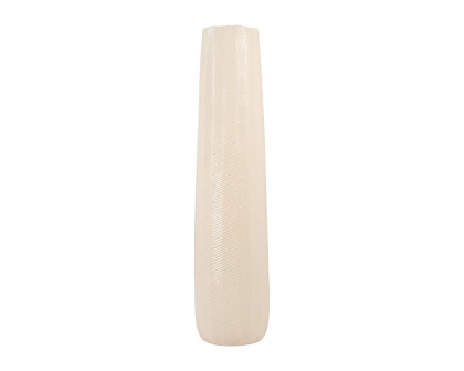 Sagebrook 12" Ceramic Etched Lines Cylinder Vase