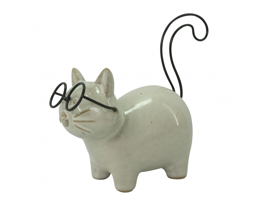 Sagebrook - 6" Ceramic Standing Kitty in White/Black