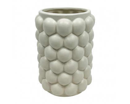 Sagebrook - 12" Ceramic Etched Lines Cylinder Vase