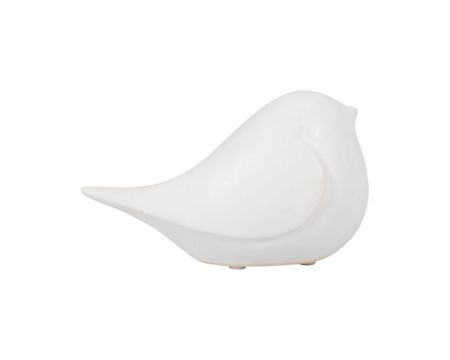 Sagebrook 6" Ceramic Chubby Bird - White