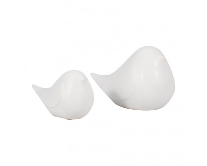 Sagebrook 6" Ceramic Chubby Bird - White