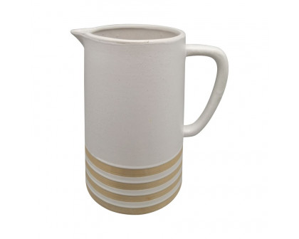 Sagebrook 8" Ceramic Pitcher With Lines