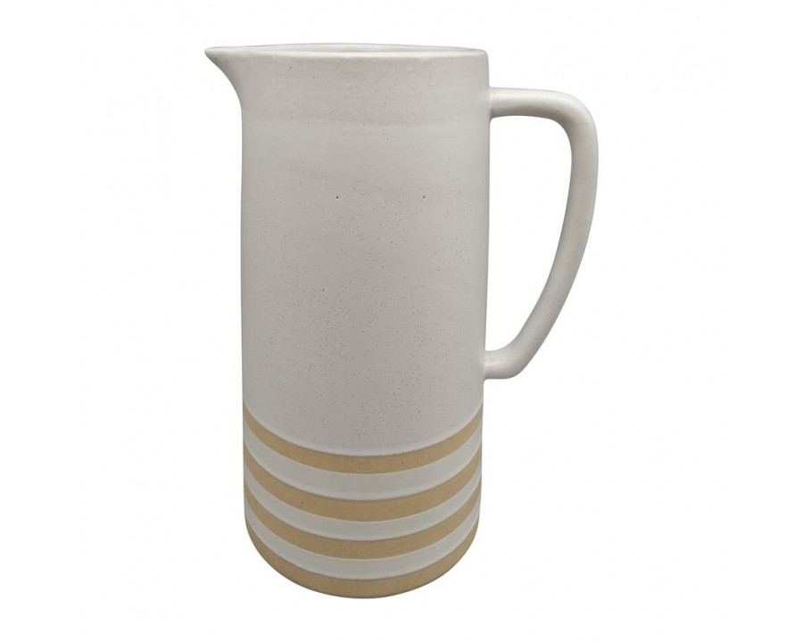 Sagebrook 8" Ceramic Pitcher With Lines