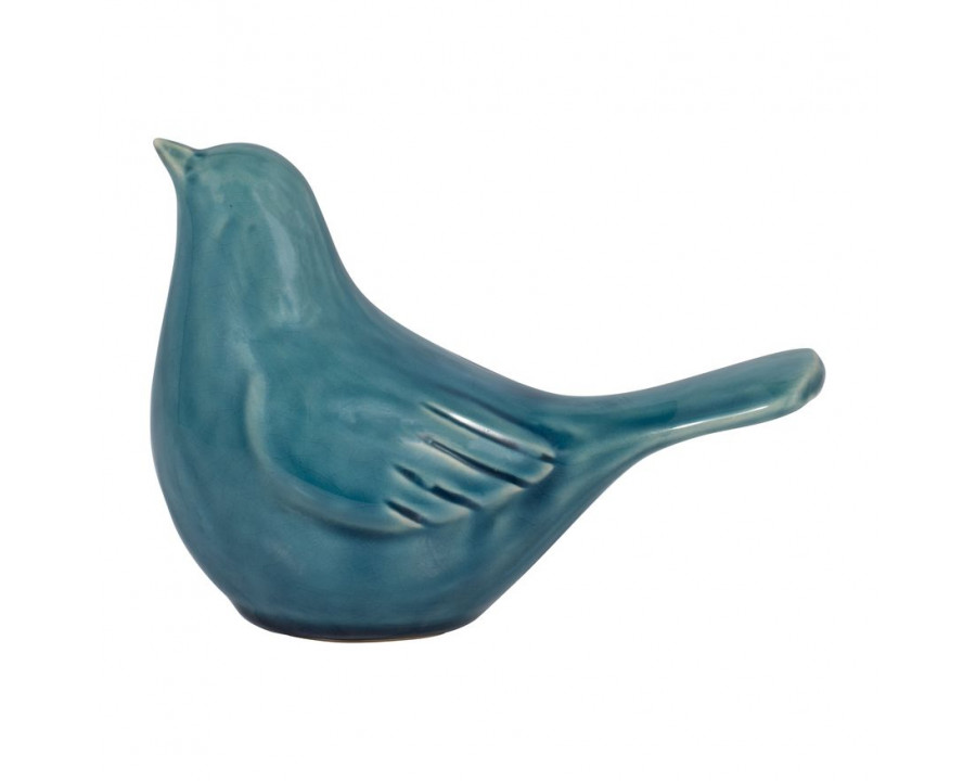 Sagebrook 6" Ceramic Looking Up Bird - Blue