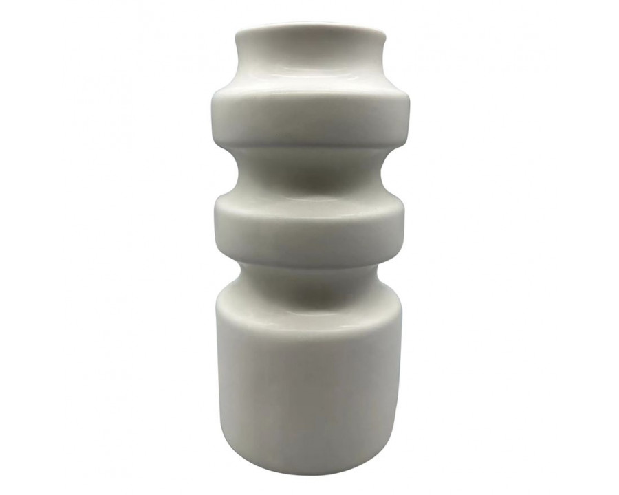 Sagebrook 9" Ceramic Tiered Vase - White