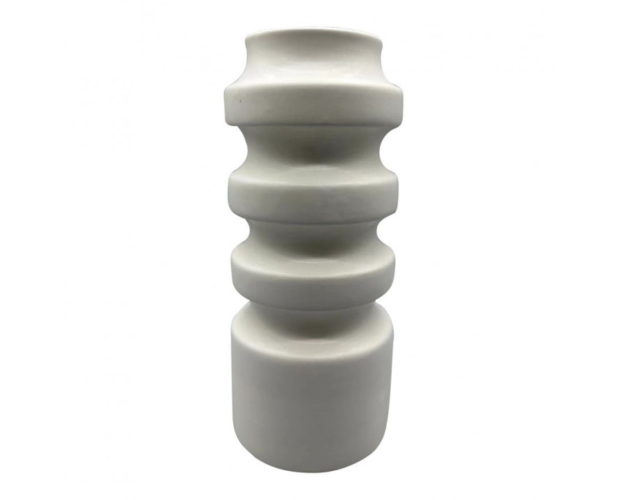 Sagebrook 11" Ceramic Tiered Vase - White