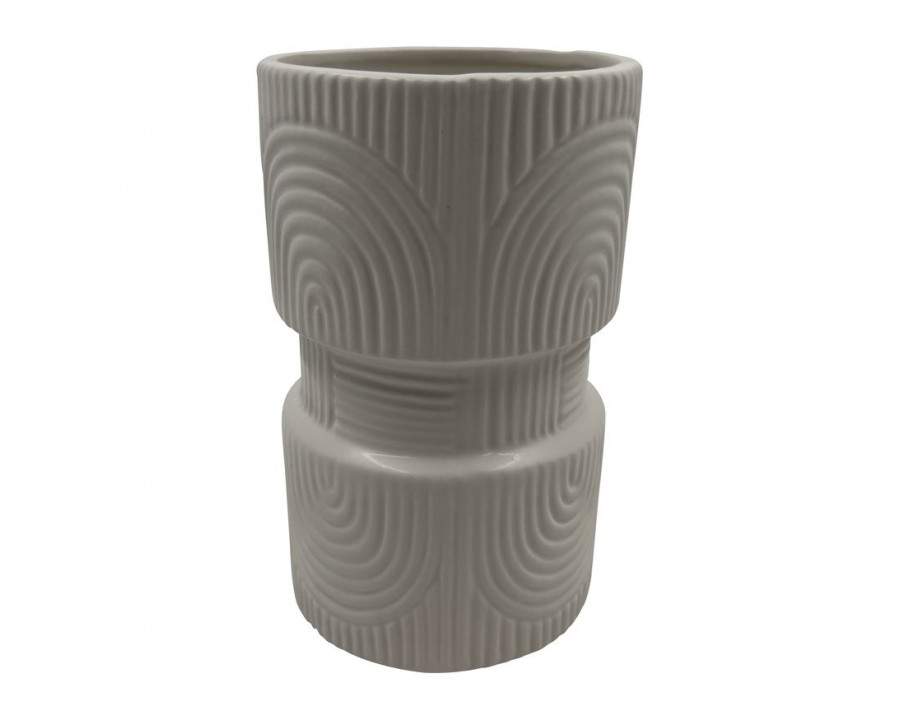 Sagebrook 7" Ceramic Arches Dumbell Vase