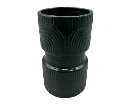 Sagebrook 7" Ceramic Arches Dumbell Vase