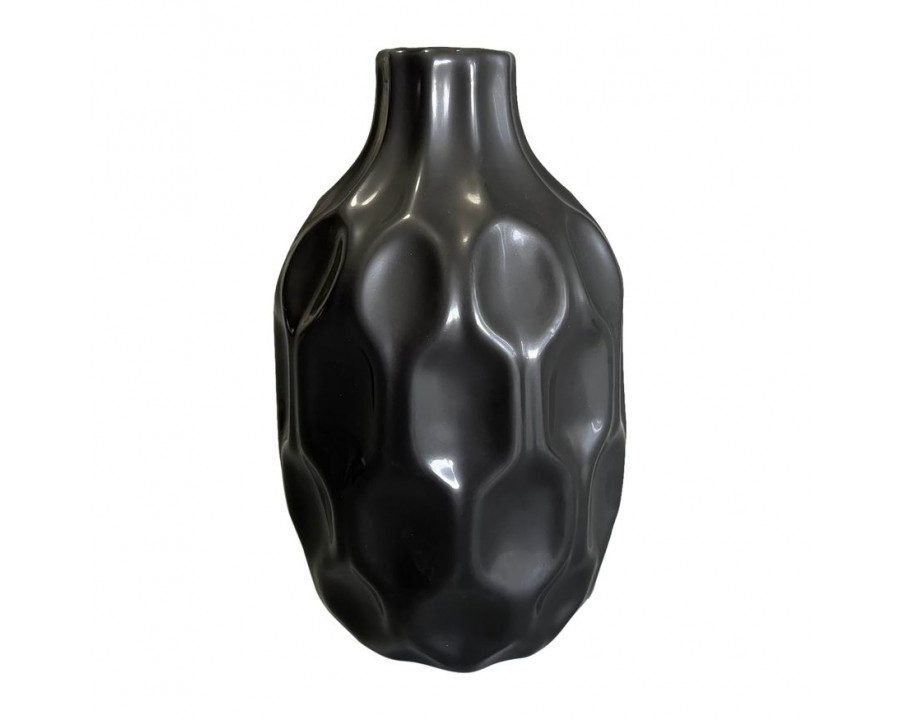 Sagebrook 8" Ceramic Honeycomb Dimpled Vase