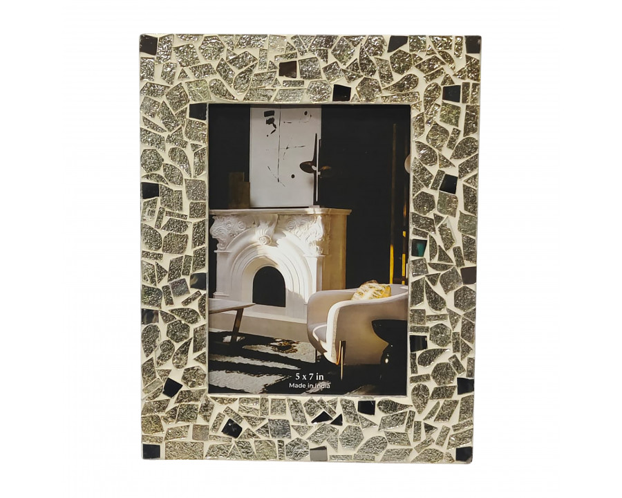 Sagebrook 5"x7" Mosaic Photo Frame - Champagne