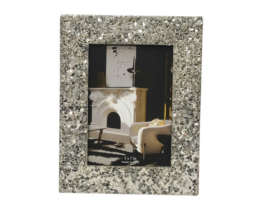 Sagebrook 5"x7" Crackle Photo Frame - Champagne