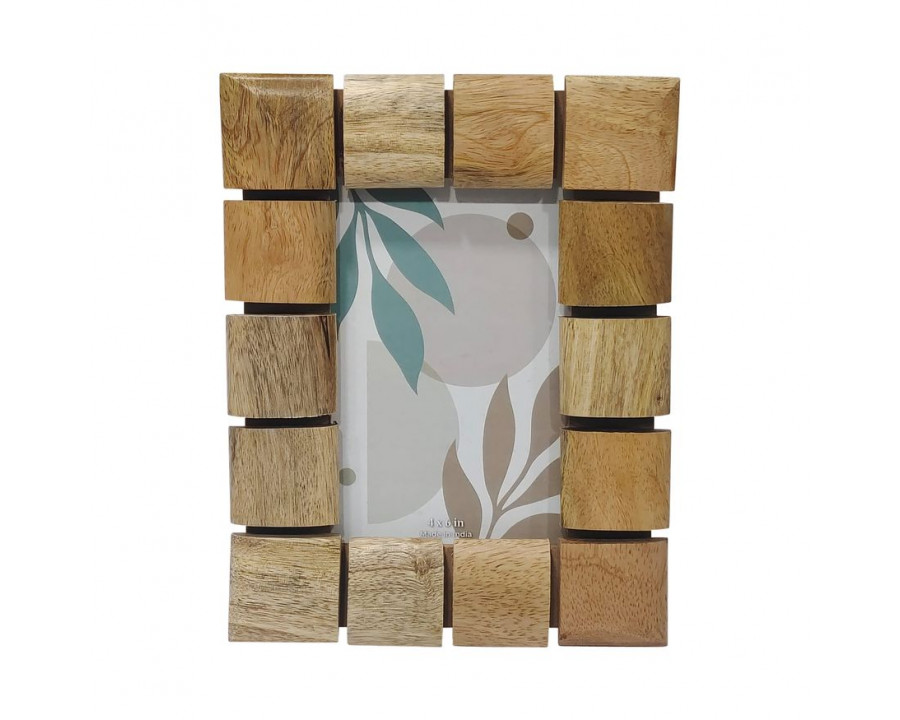 Sagebrook 4"x6" Wood Blocks Photo Frame