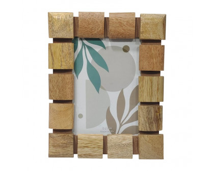 Sagebrook 4"x6" Wood Blocks Photo Frame