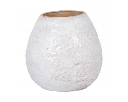 Sagebrook 11" Ceramic Round Vase - Ivory