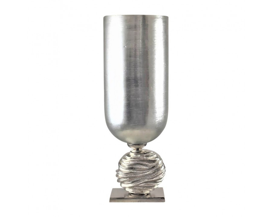 Sagebrook 23" Glass Vase With Orb Base - Silver