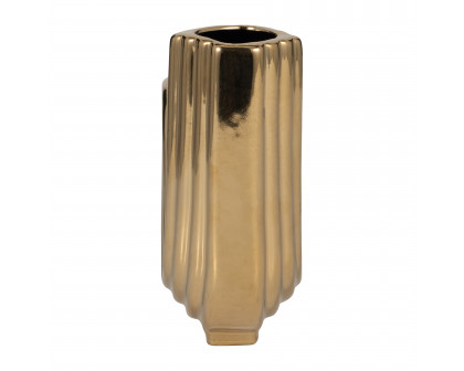 Sagebrook 6" Ceramic Loopy Vase - Gold