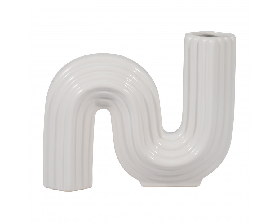 Sagebrook 6" Ceramic Loopy Vase - White