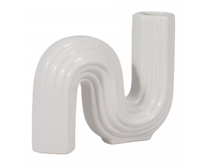 Sagebrook 6" Ceramic Loopy Vase - White