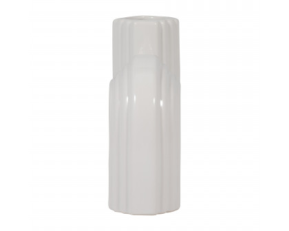 Sagebrook 6" Ceramic Loopy Vase - White