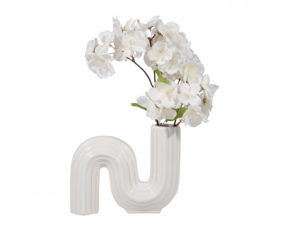 Sagebrook 6" Ceramic Loopy Vase - White