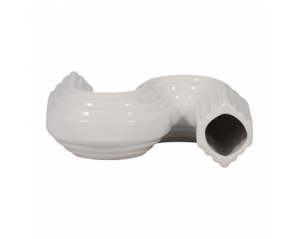 Sagebrook 6" Ceramic Loopy Vase - White