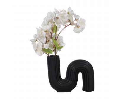 Sagebrook 6" Ceramic Loopy Vase - Black