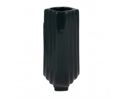 Sagebrook 6" Ceramic Loopy Vase - Forest Green