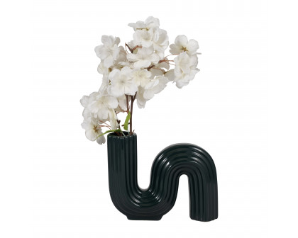 Sagebrook 6" Ceramic Loopy Vase - Forest Green