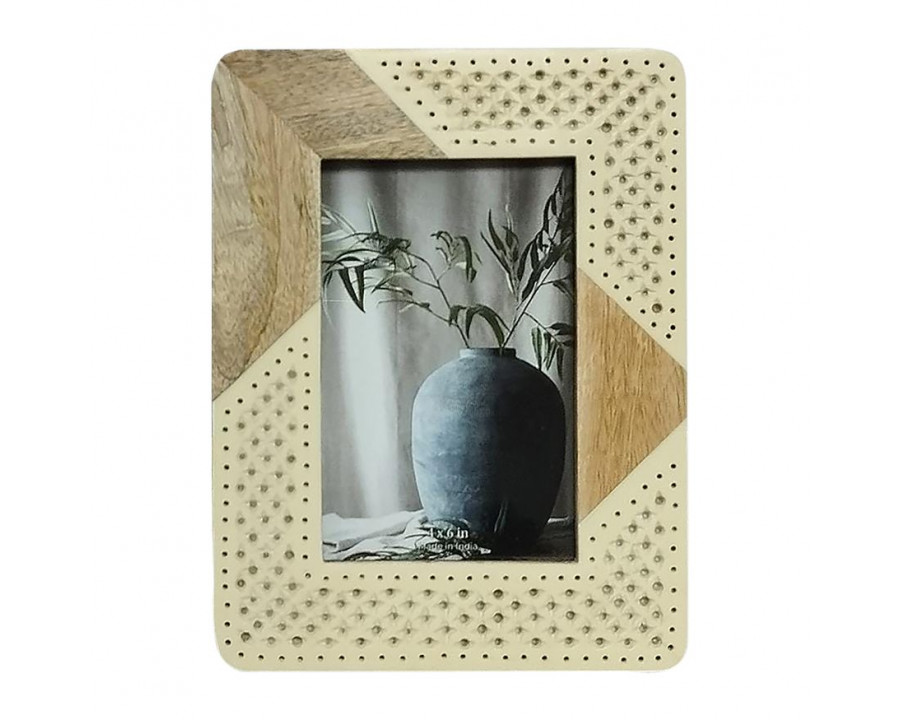 Sagebrook 4"x6" Resin Wood & Woven Photo Frame