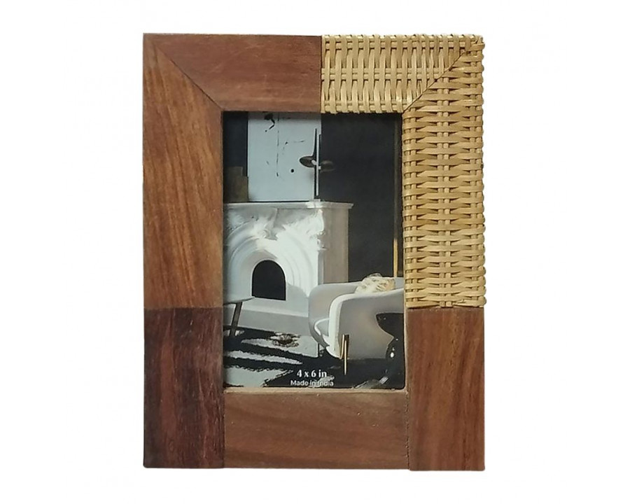 Sagebrook 4"x6" Wood Woven Detail Photo Frame