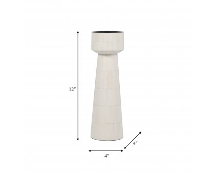 Sagebrook 12" Resin Pillar Candle Holder - Ivory