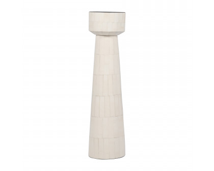 Sagebrook 15" Resin Pillar Candle Holder - Ivory