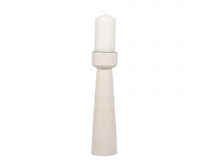 Sagebrook 15" Resin Pillar Candle Holder - Ivory