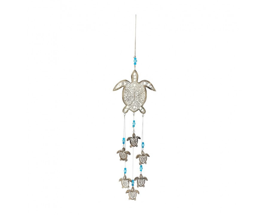 Sagebrook - 35" Wood Sea Turtle Hangings in Multi