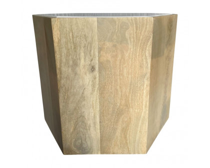 Sagebrook - Wood Hexagonal Side Table Set in Natural